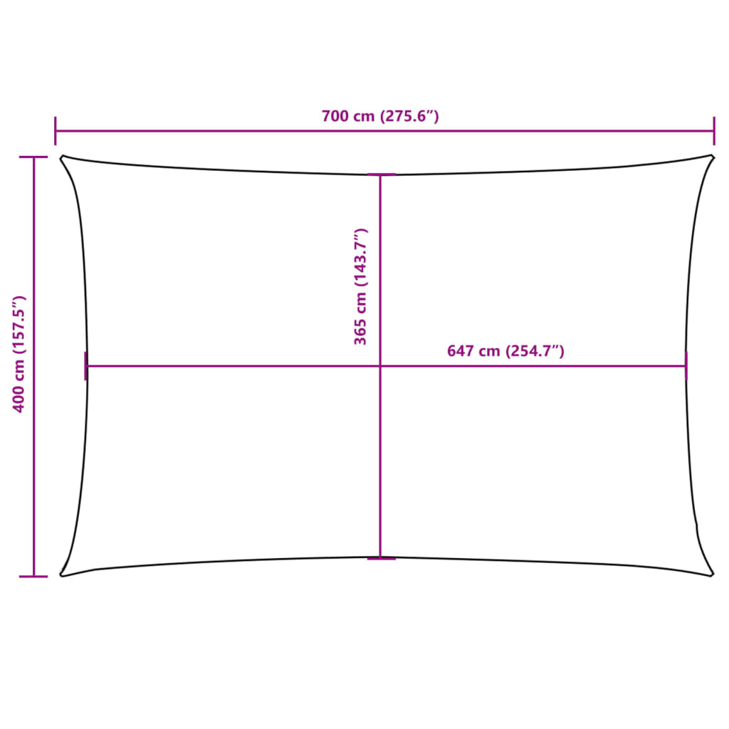 Parasole a Vela Oxford Rettangolare 4x7 m Verde Scuro | homemem39