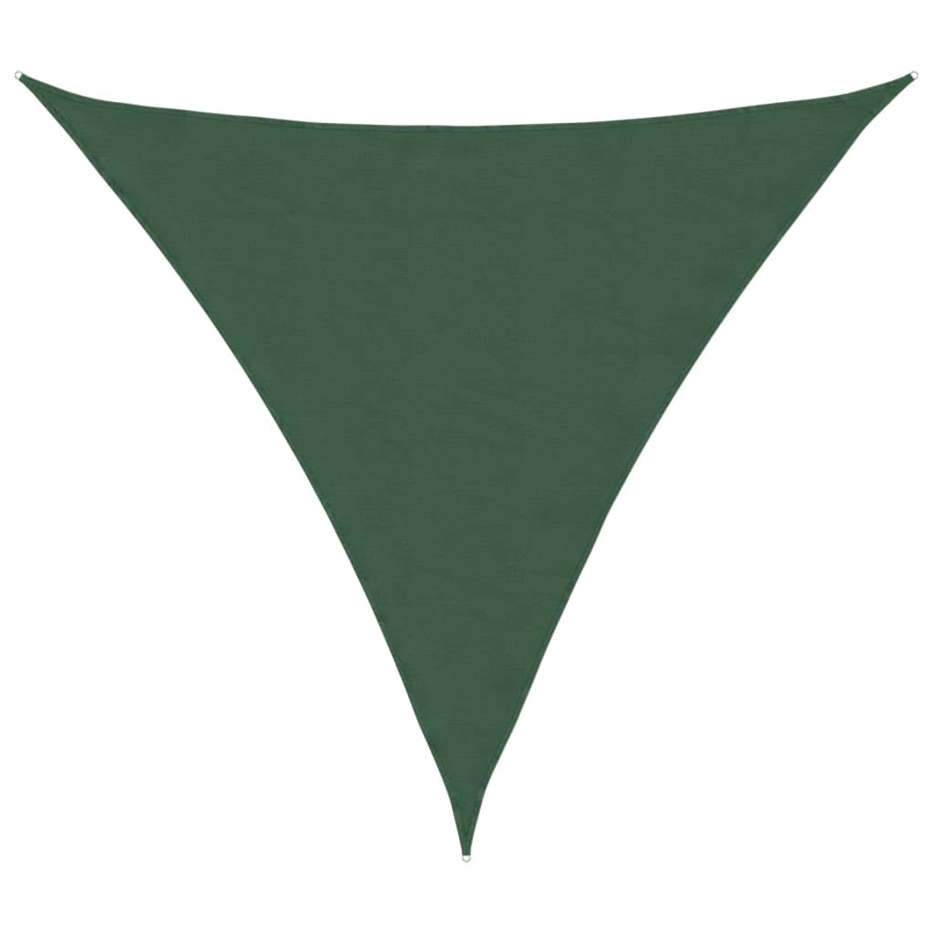 Parasole a Vela Oxford Triangolare 3x3x3 m Verde Scuro