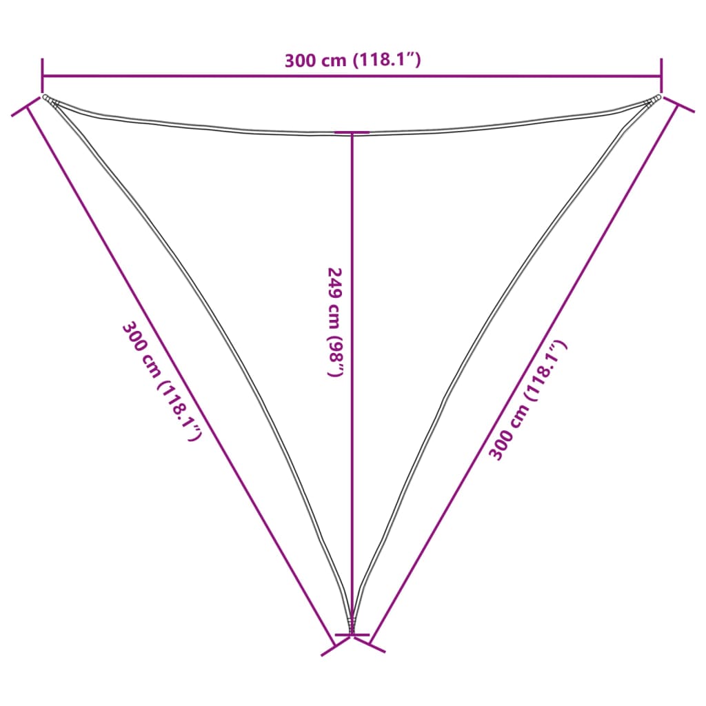 Parasole a Vela Oxford Triangolare 3x3x3 m Verde Scuro