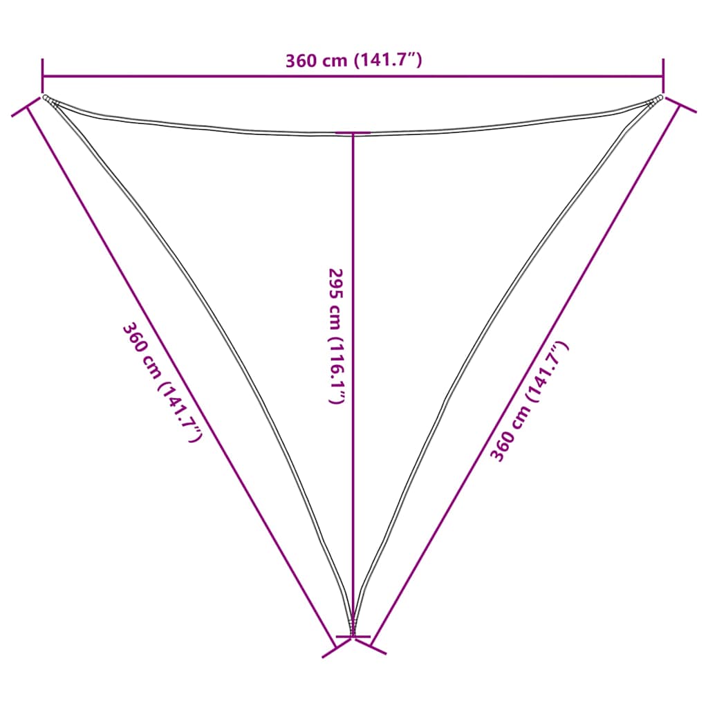 Parasole a Vela Oxford Triangolare 3,6x3,6x3,6 m Verde Scuro