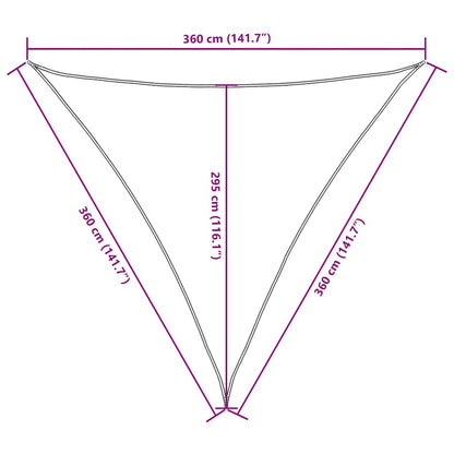 Parasole a Vela Oxford Triangolare 3,6x3,6x3,6 m Verde Scuro