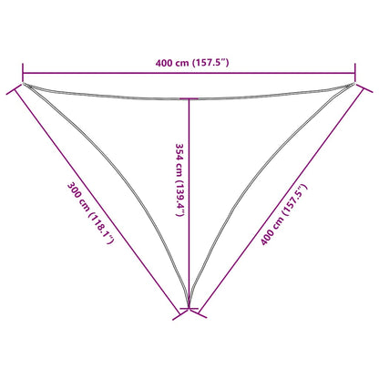 Parasole a Vela Oxford Triangolare 3x4x4 m Verde Scuro