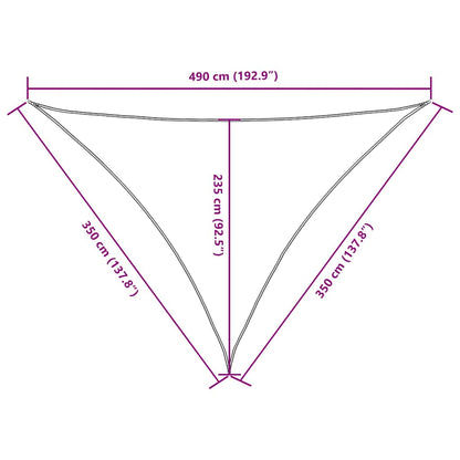 Parasole a Vela Oxford Triangolare 3,5x3,5x4,9 m Verde Scuro