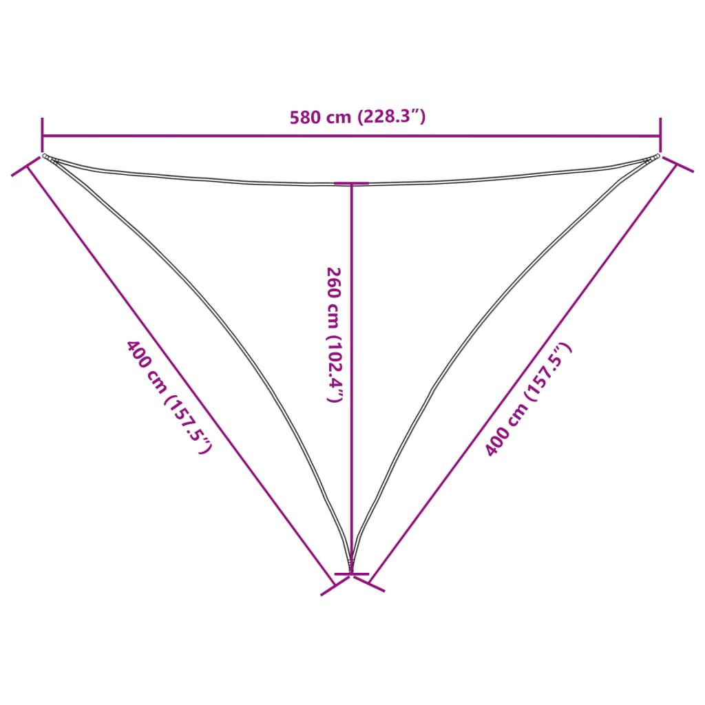 Parasole a Vela Oxford Triangolare 4x4x5,8 m Verde Scuro | homemem39