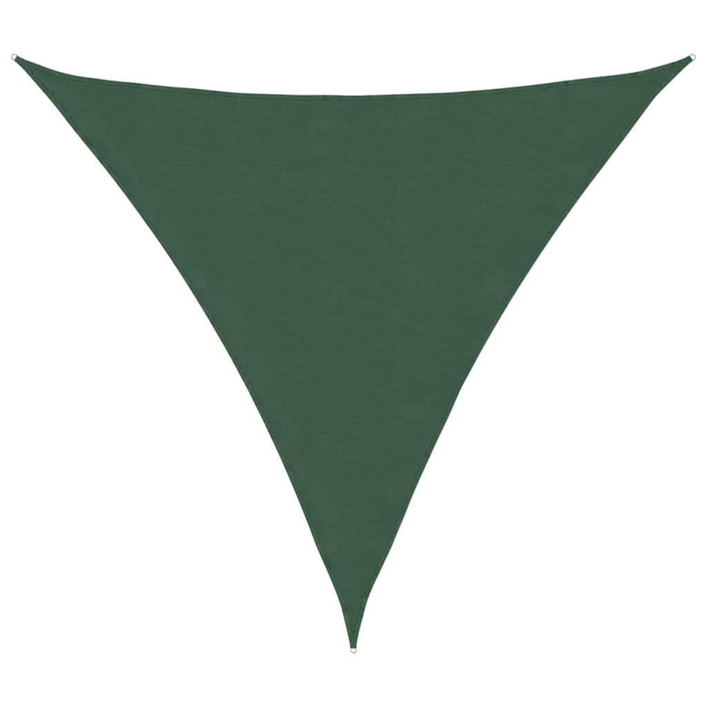 Parasole a Vela Oxford Triangolare 4,5x4,5x4,5 m Verde Scuro