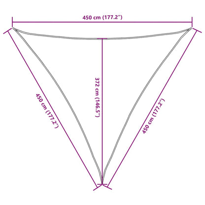 Parasole a Vela Oxford Triangolare 4,5x4,5x4,5 m Verde Scuro
