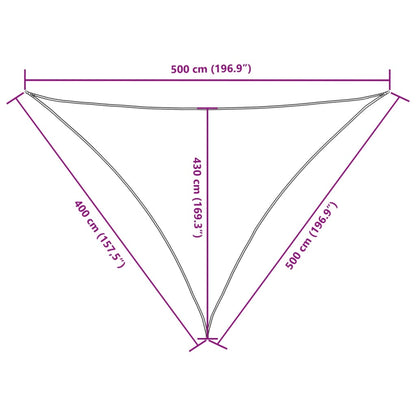 Parasole a Vela Oxford Triangolare 4x5x5 m Verde Scuro | homemem39