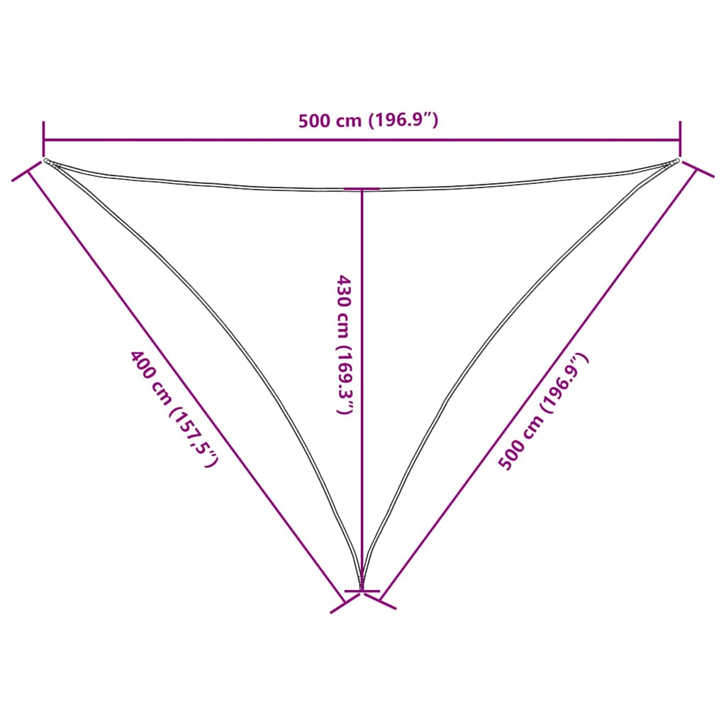 Parasole a Vela Oxford Triangolare 4x5x5 m Verde Scuro