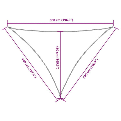 Parasole a Vela Oxford Triangolare 4x5x5 m Verde Scuro