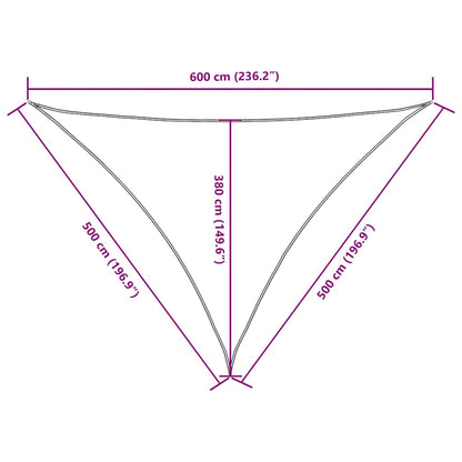 Parasole a Vela Oxford Triangolare 5x5x6 m Verde Scuro
