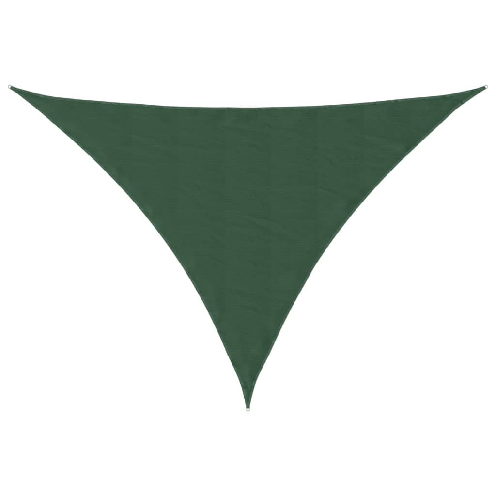 Parasole a Vela Oxford Triangolare 4x5x6,4 m Verde Scuro | homemem39