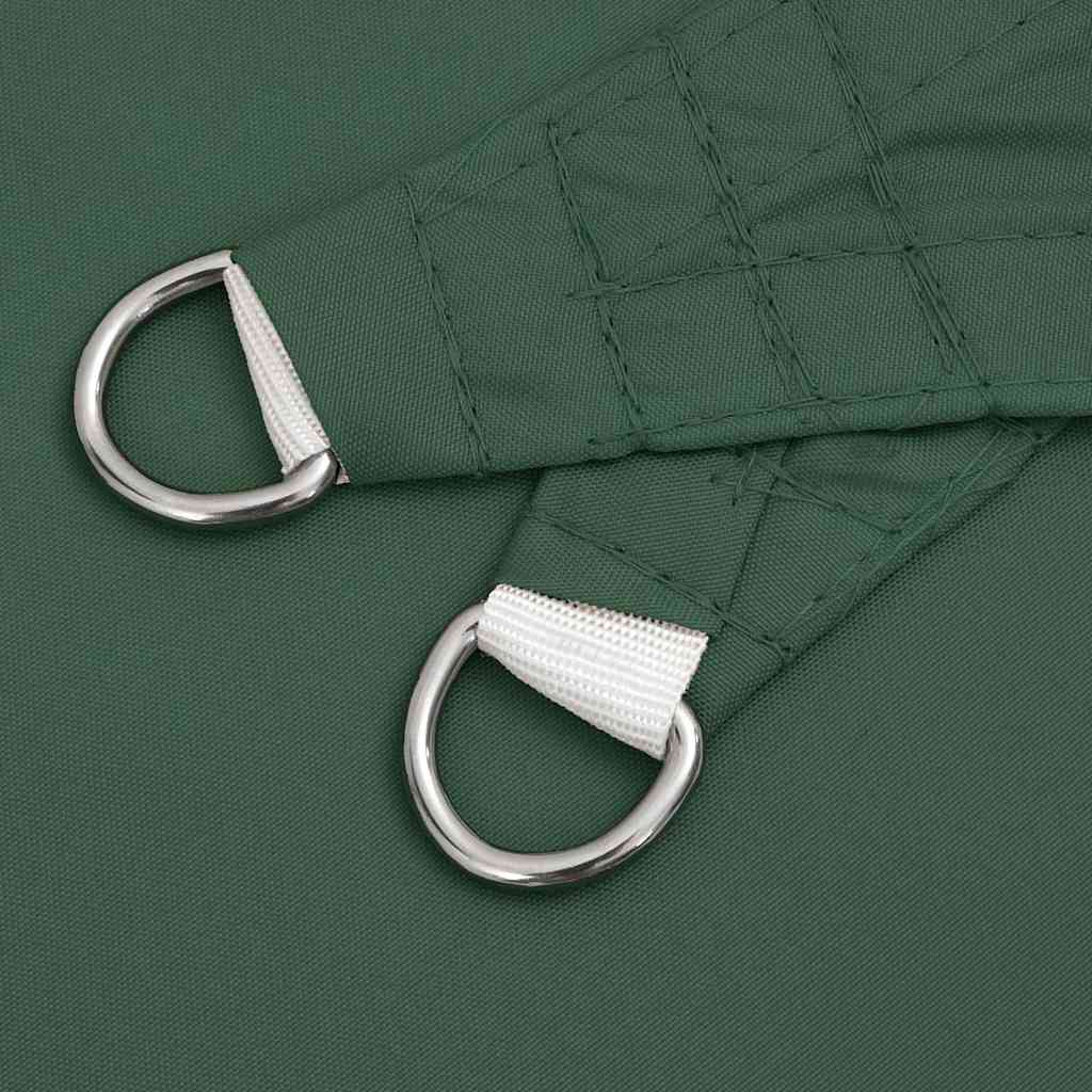 Parasole a Vela Oxford Triangolare 4x5x6,4 m Verde Scuro