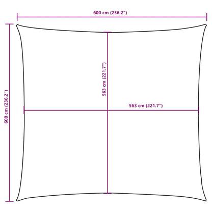 Parasole a Vela in Tela Oxford Quadrata 6x6 m Blu