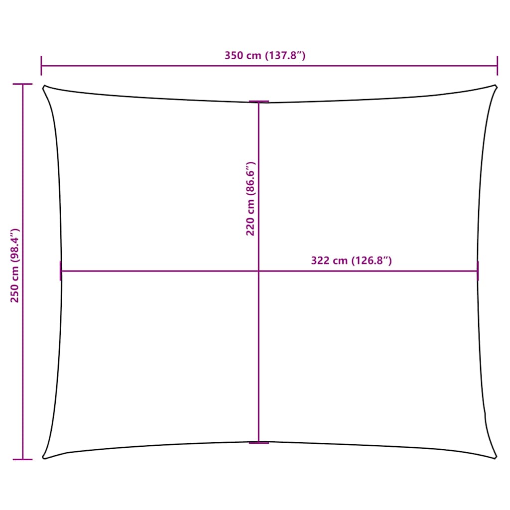 Parasole a Vela Oxford Rettangolare 2,5x3,5 m Blu