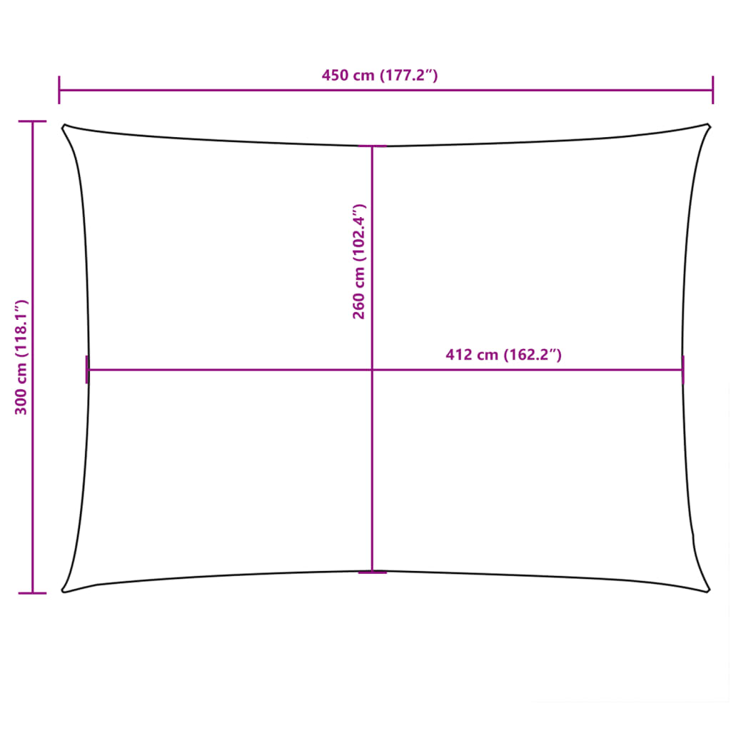 Parasole a Vela Oxford Rettangolare 3x4,5 m Blu