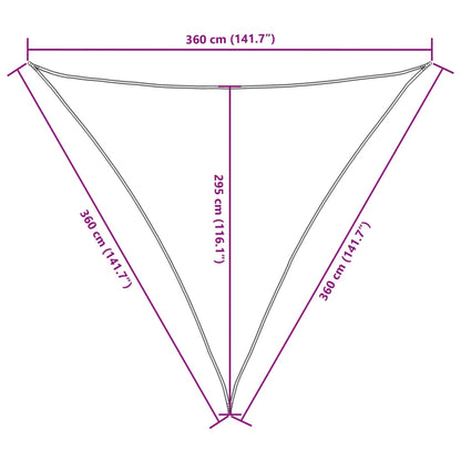 Parasole a Vela Oxford Triangolare 3,6x3,6x3,6 m Blu