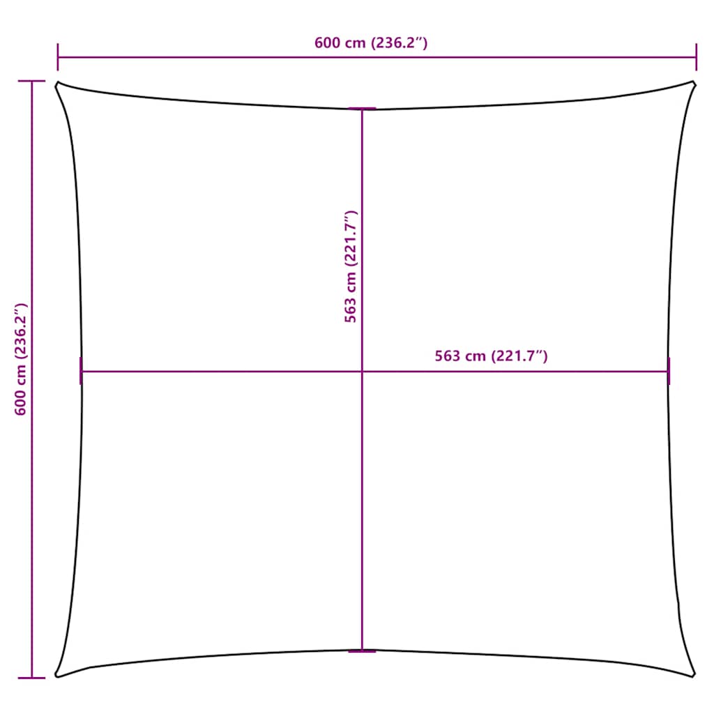 Parasole a Vela in Tela Oxford Quadrata 6x6 m Giallo | homemem39