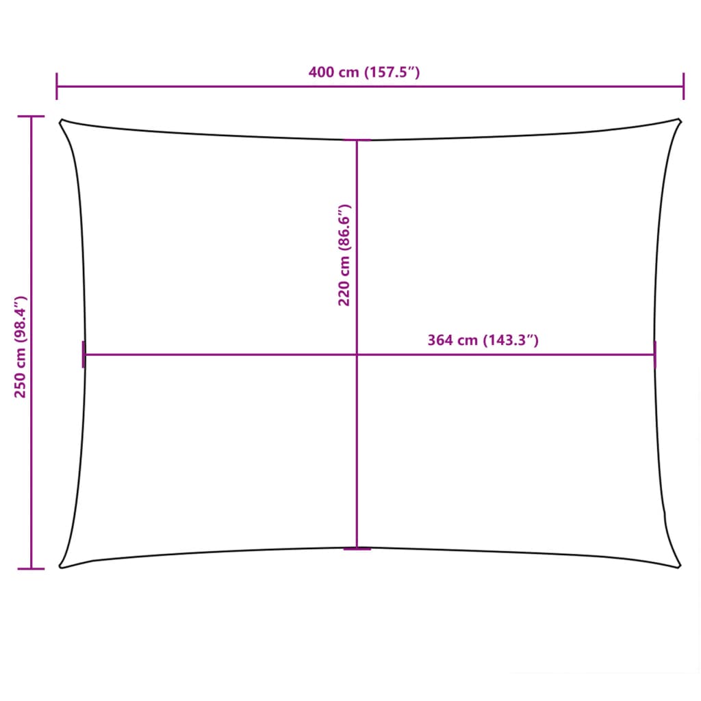 Parasole a Vela Oxford Rettangolare 2,5x4 m Gialla | homemem39
