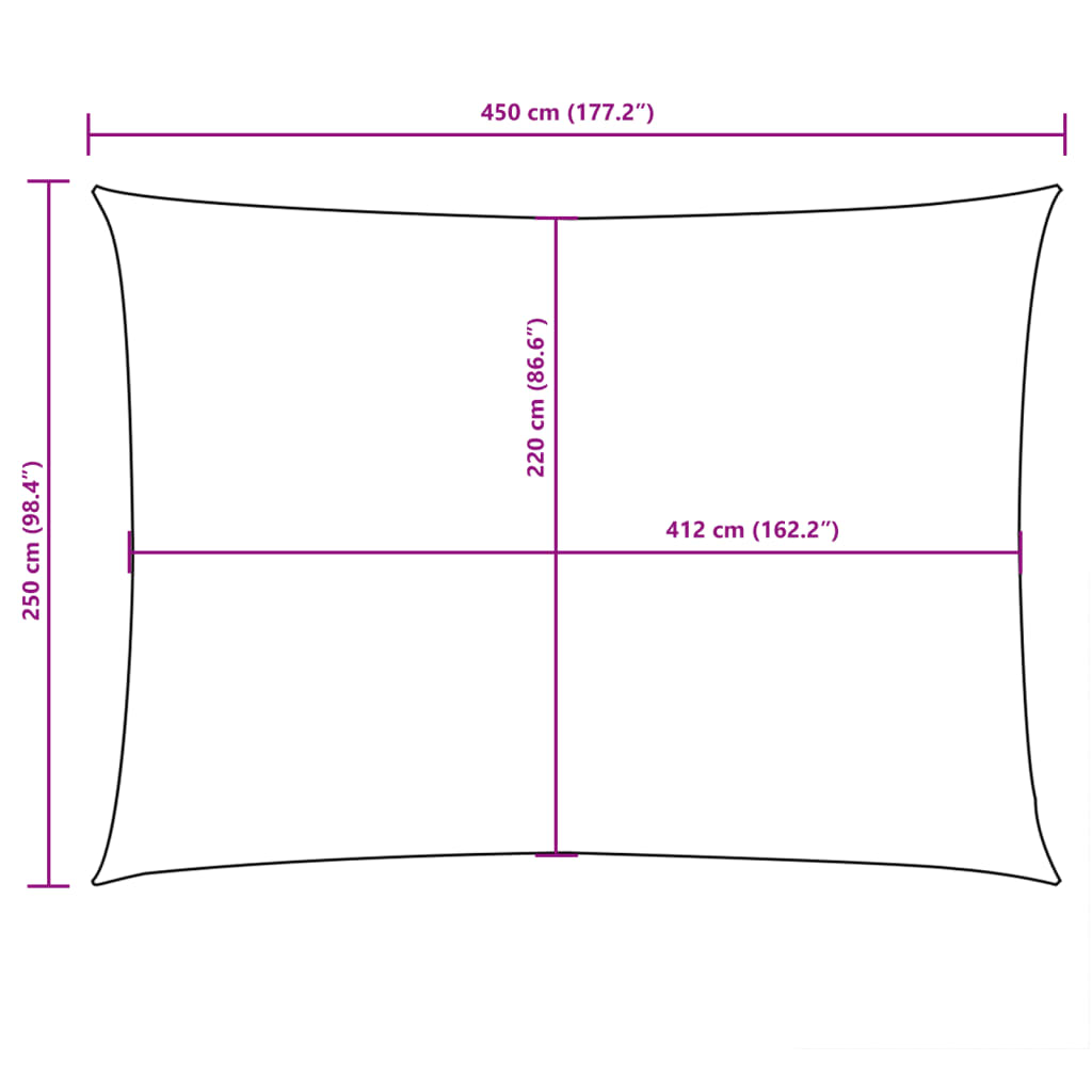 Parasole a Vela Oxford Rettangolare 2,5x4,5 m Gialla | homemem39