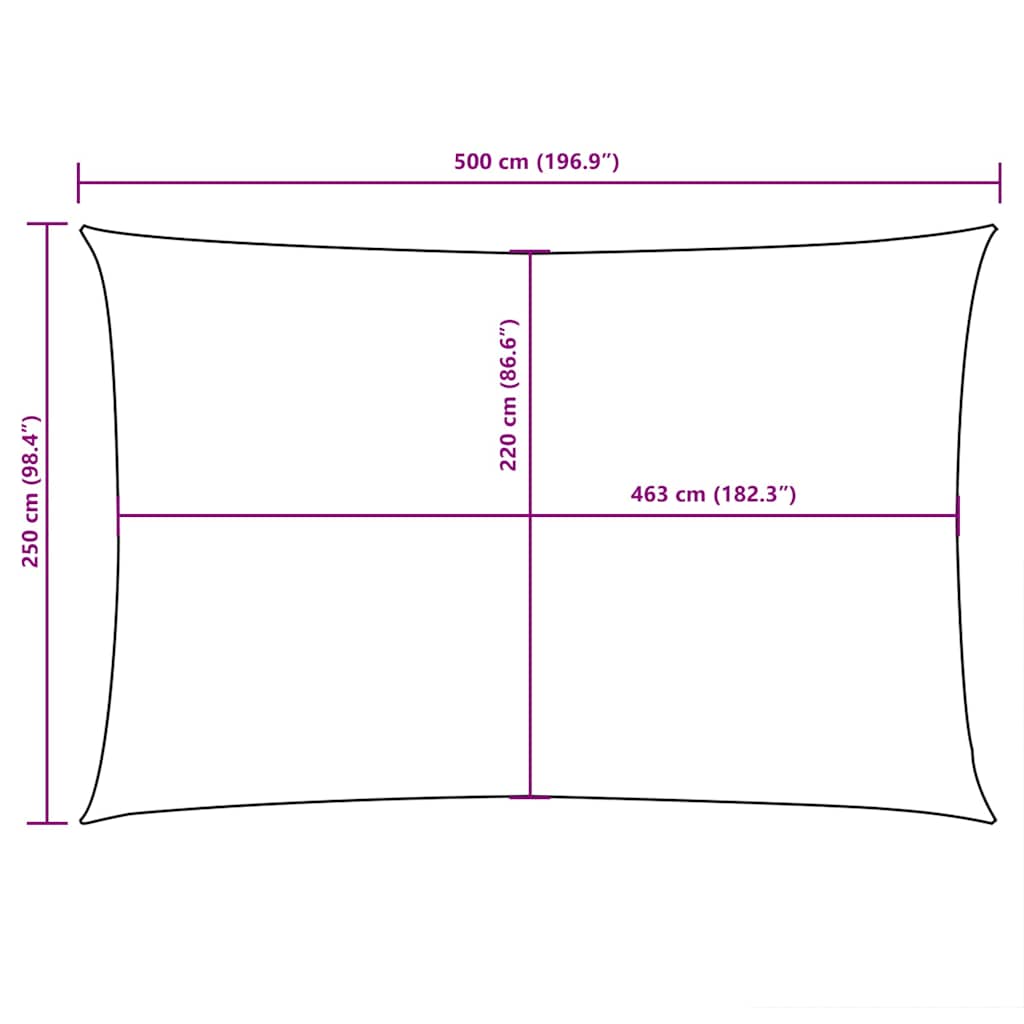 Parasole a Vela Oxford Rettangolare 2,5x5 m Giallo