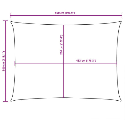 Parasole a Vela Oxford Rettangolare 3x5 m Gialla