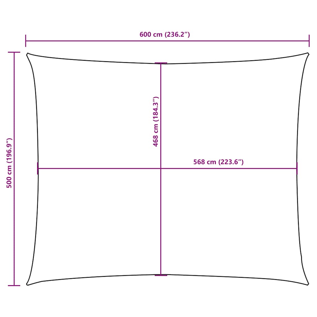 Parasole a Vela Oxford Rettangolare 5x6 m Gialla