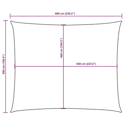 Parasole a Vela Oxford Rettangolare 5x6 m Gialla
