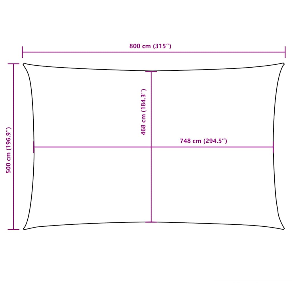 Parasole a Vela Oxford Rettangolare 5x8 m Giallo