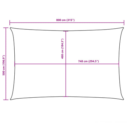 Parasole a Vela Oxford Rettangolare 5x8 m Giallo