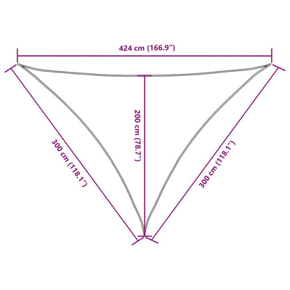 Parasole a Vela Oxford Triangolare 3x3x4,24 m Giallo | homemem39
