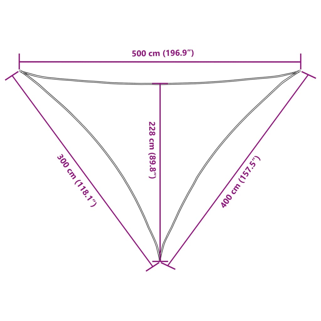 Parasole a Vela Oxford Triangolare 3x4x5 m Giallo | homemem39