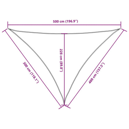 Parasole a Vela Oxford Triangolare 3x4x5 m Giallo