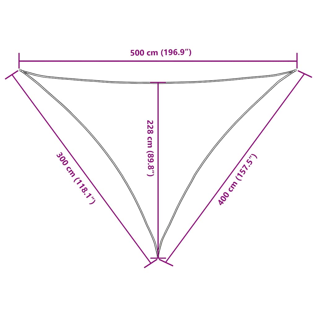 Parasole a Vela Oxford Triangolare 3x4x5 m Giallo