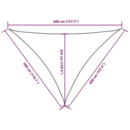Parasole a Vela Oxford Triangolare 3x4x4 m Giallo | homemem39