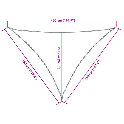 Parasole a Vela Oxford Triangolare 3,5x3,5x4,9 m Giallo | homemem39