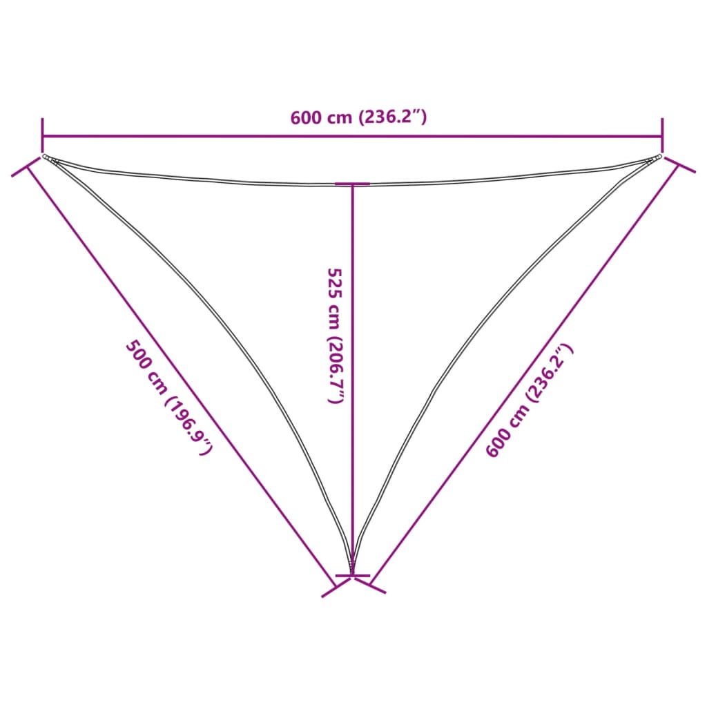 Parasole a Vela Oxford Triangolare 5x6x6 m Giallo | homemem39