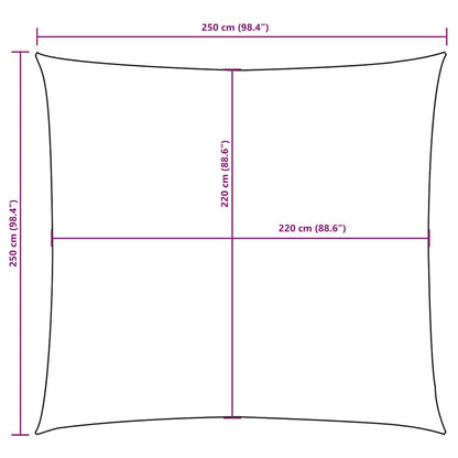 Vela Parasole in Tela Oxford Quadrata 2,5x2,5 m Rossa
