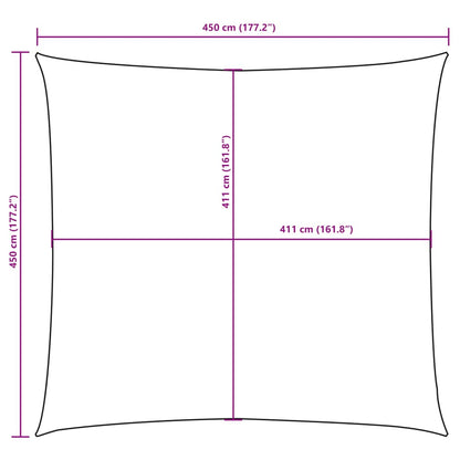 Parasole a Vela in Tela Oxford Quadrato 4,5x4,5 m Rosso | homemem39