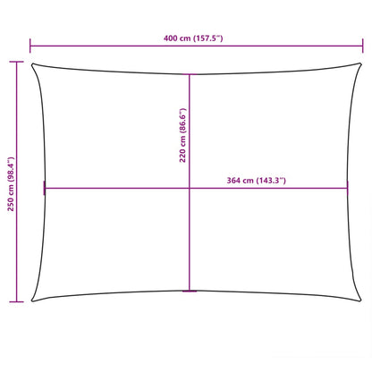 Parasole a Vela Oxford Rettangolare 2,5x4 m Rosso | homemem39