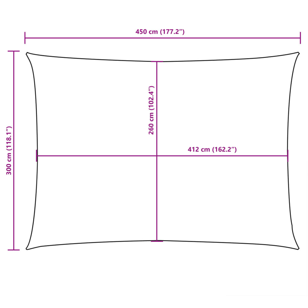 Parasole a Vela Oxford Rettangolare 3x4,5 m Rosso | homemem39