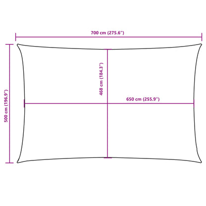 Parasole a Vela Tessuto Oxford Rettangolare 5x7m Rosso | homemem39