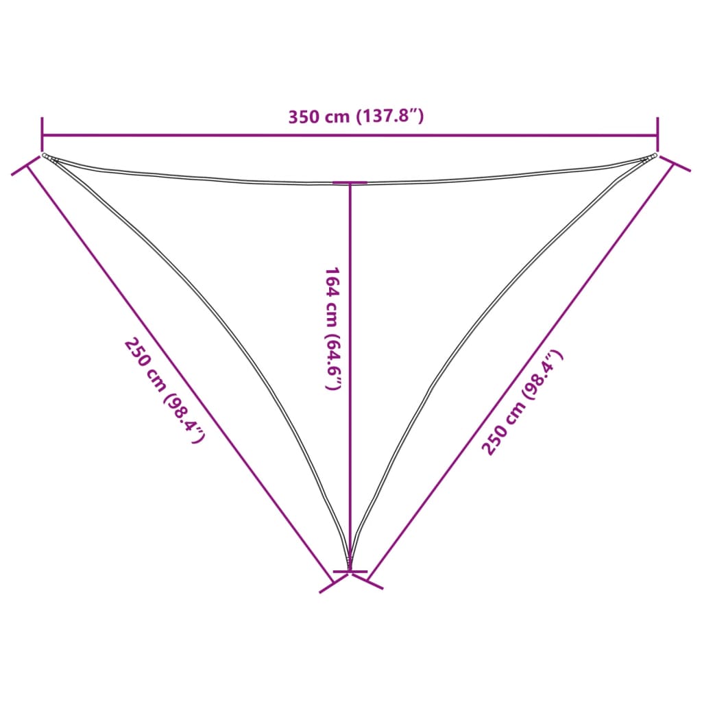 Parasole a Vela Oxford Triangolare 2,5x2,5x3,5 m Rosso | homemem39