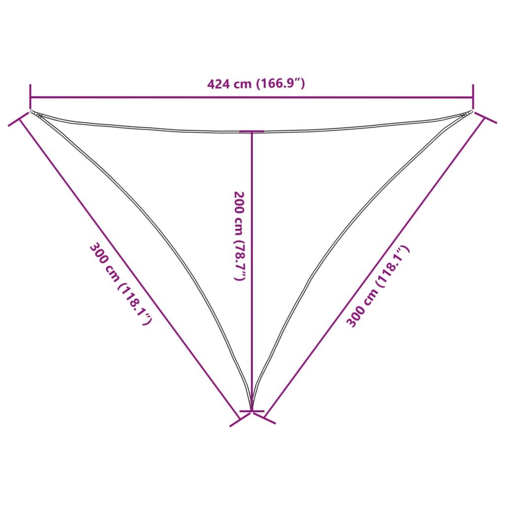 Parasole a Vela Oxford Triangolare 3x3x4,24 m Rosso