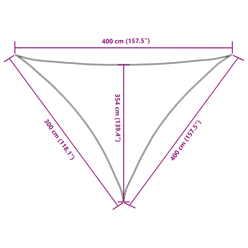 Parasole a Vela Oxford Triangolare 3x4x4 m Rosso | homemem39