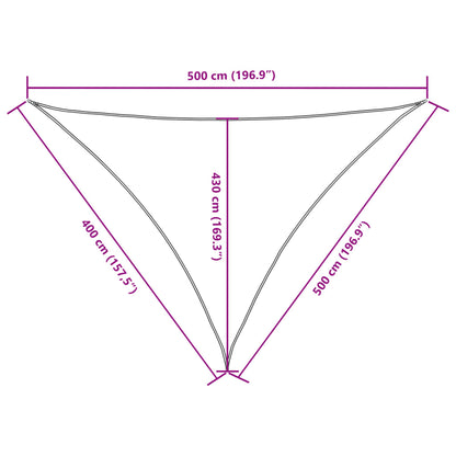 Parasole a Vela Oxford Triangolare 4x5x5 m Rosso