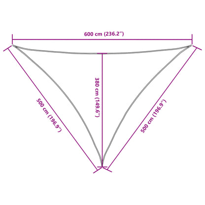 Parasole a Vela Oxford Triangolare 5x5x6 m Rosso | homemem39