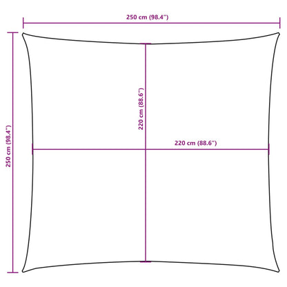 Vela Parasole in Tela Oxford Quadrata 2,5x2,5 m Arancione
