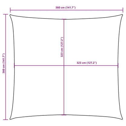 Vela Parasole in Tela Oxford Quadrata 3,6x3,6 m Arancione