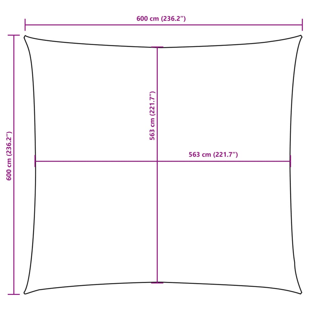 Parasole a Vela in Tela Oxford Quadrata 6x6 m Arancione | homemem39