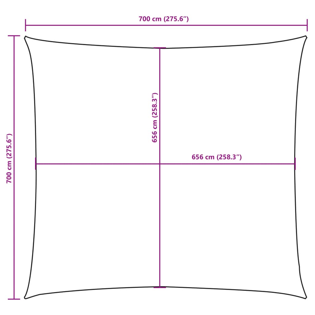 Parasole a Vela in Tela Oxford Quadrata 7x7 m Arancione | homemem39